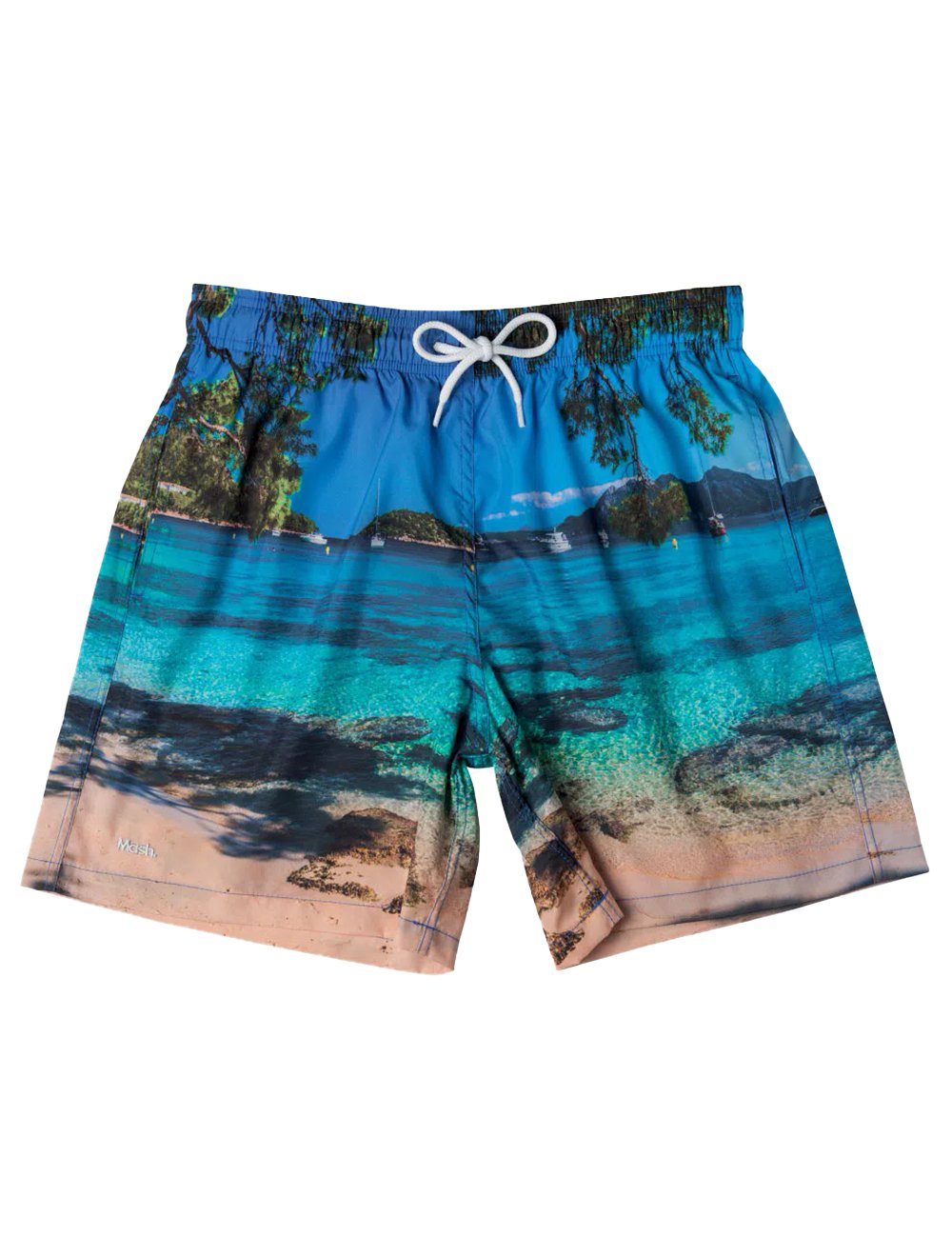 Short Mash Masculino Beachwear Color Landscape Azul Turquesa