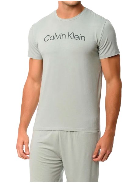 Pijama Calvin Klein Masculino Short Curto Viscolight Cinza