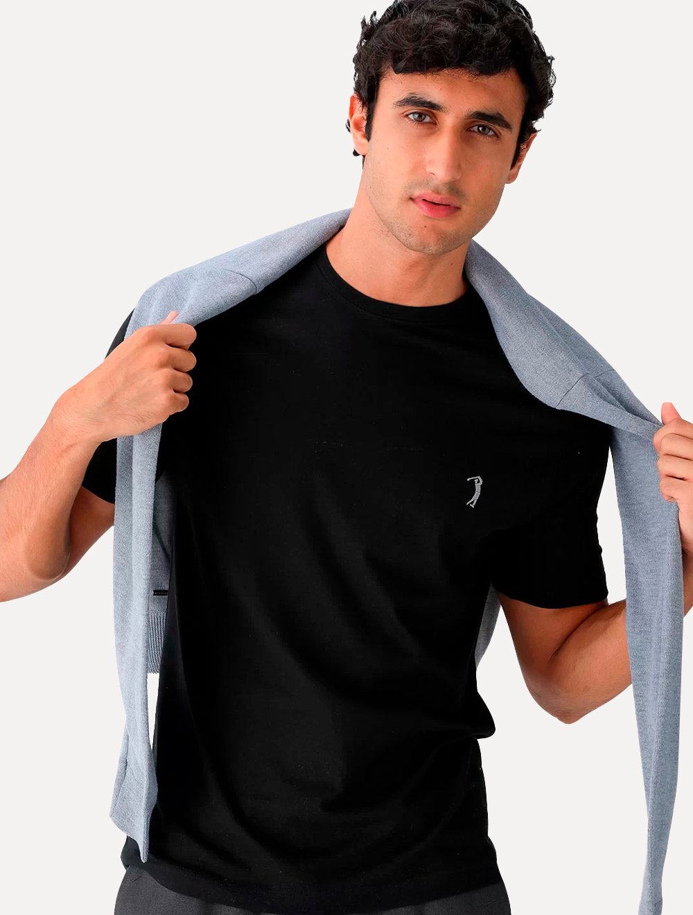 Camiseta Aleatory Masculina Grey Icon Preta