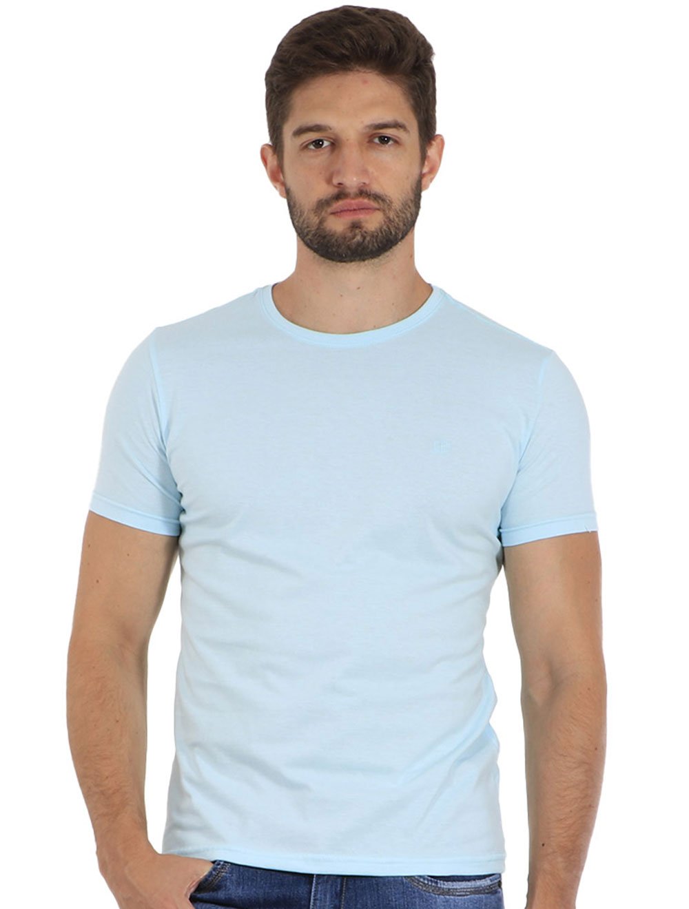 Camiseta Disky Masculina Essential Playa Azul Claro
