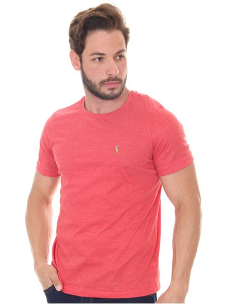 Camiseta Ralph Lauren Masculina Essential Color Icon Vermelho Mescla