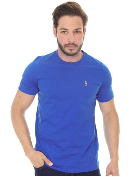 Camiseta Ralph Lauren Masculina Essential Color Icon Azul Royal
