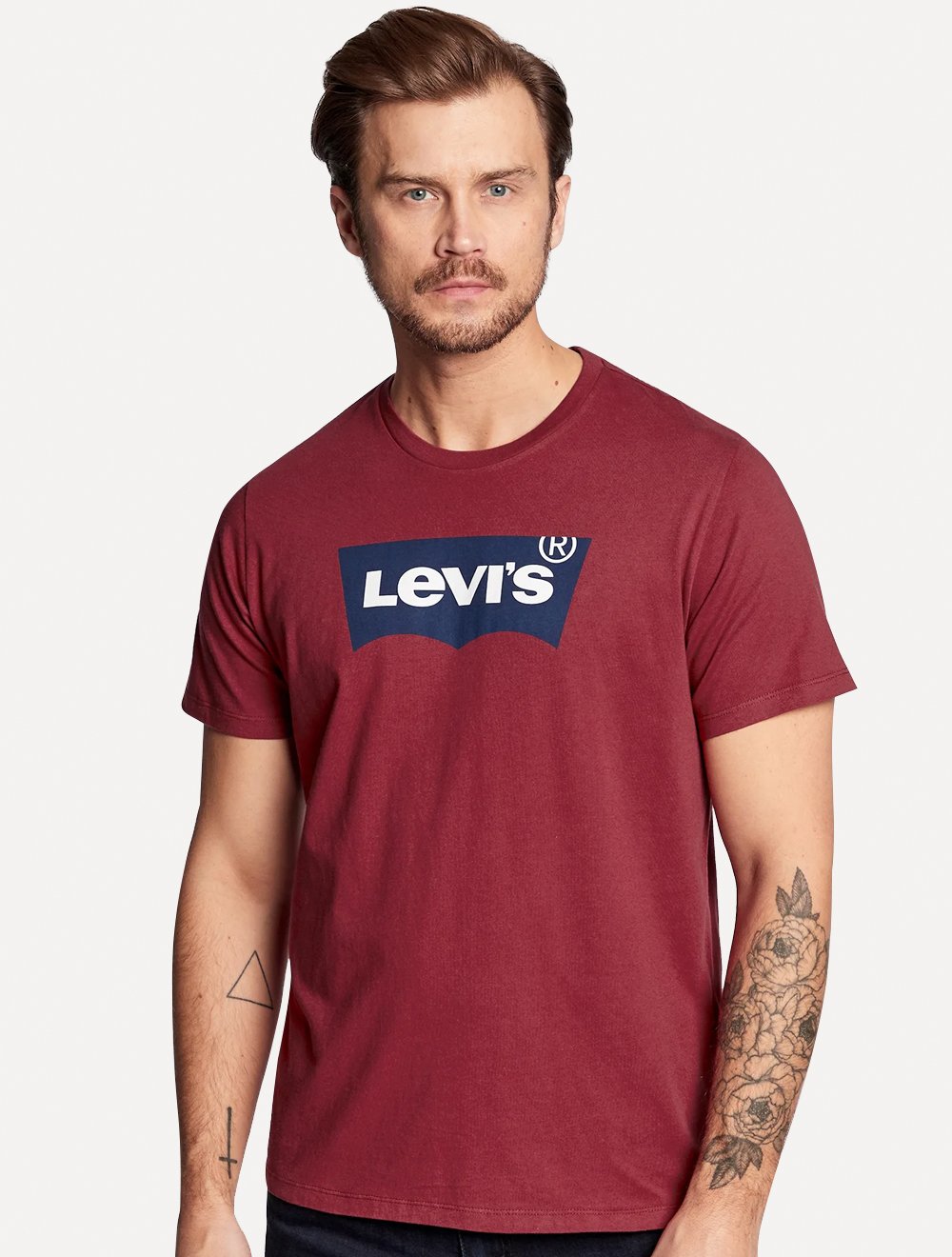 Camiseta Levis Masculina Short Sleeve Navy Graphic Bordô