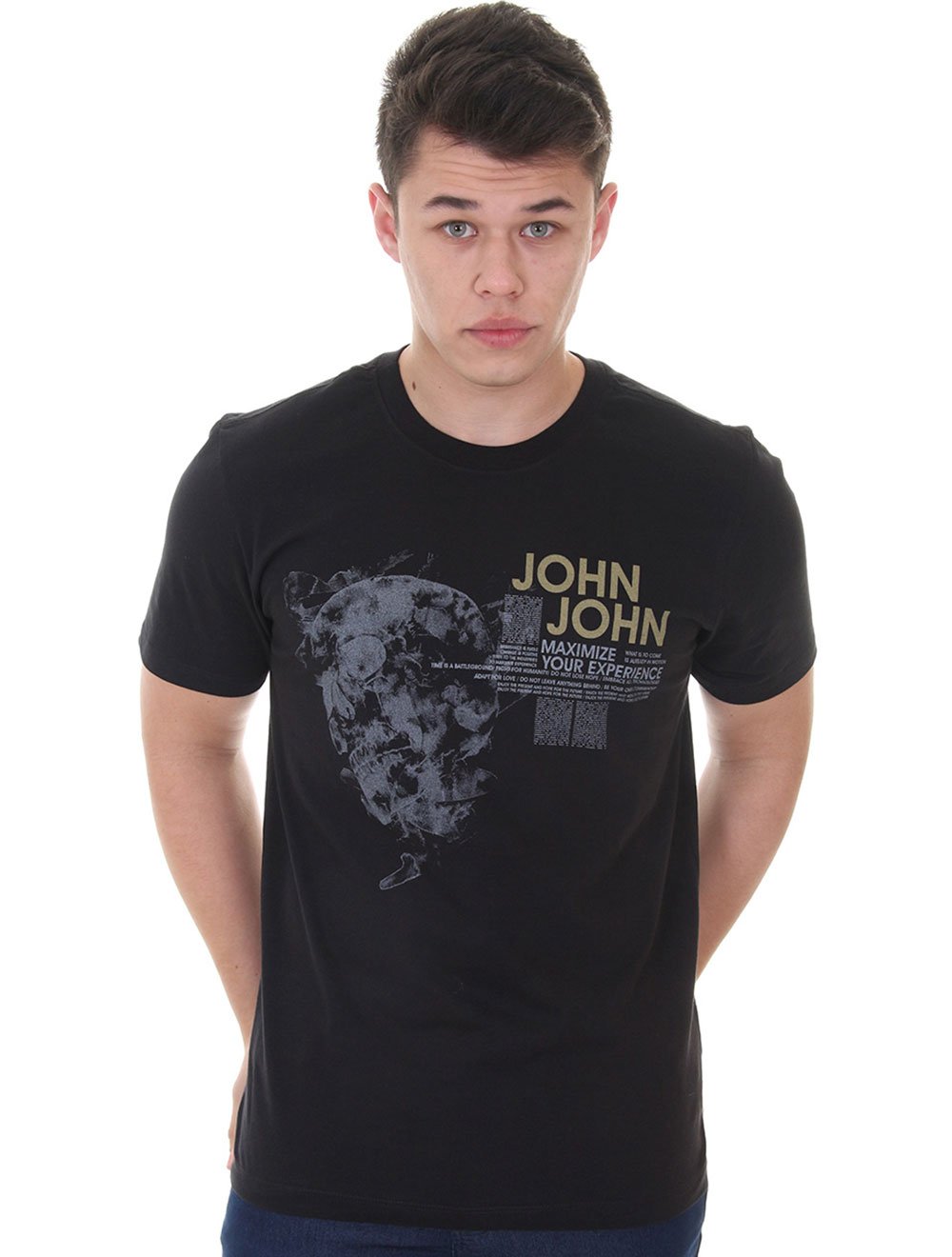 Camiseta John John Statue Lines Preto - Estilo Moderno e Sofisticado para  Homens
