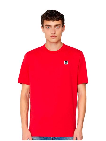 Camiseta Diesel Masculina T-Diegos-K30 Light Patch Vermelha