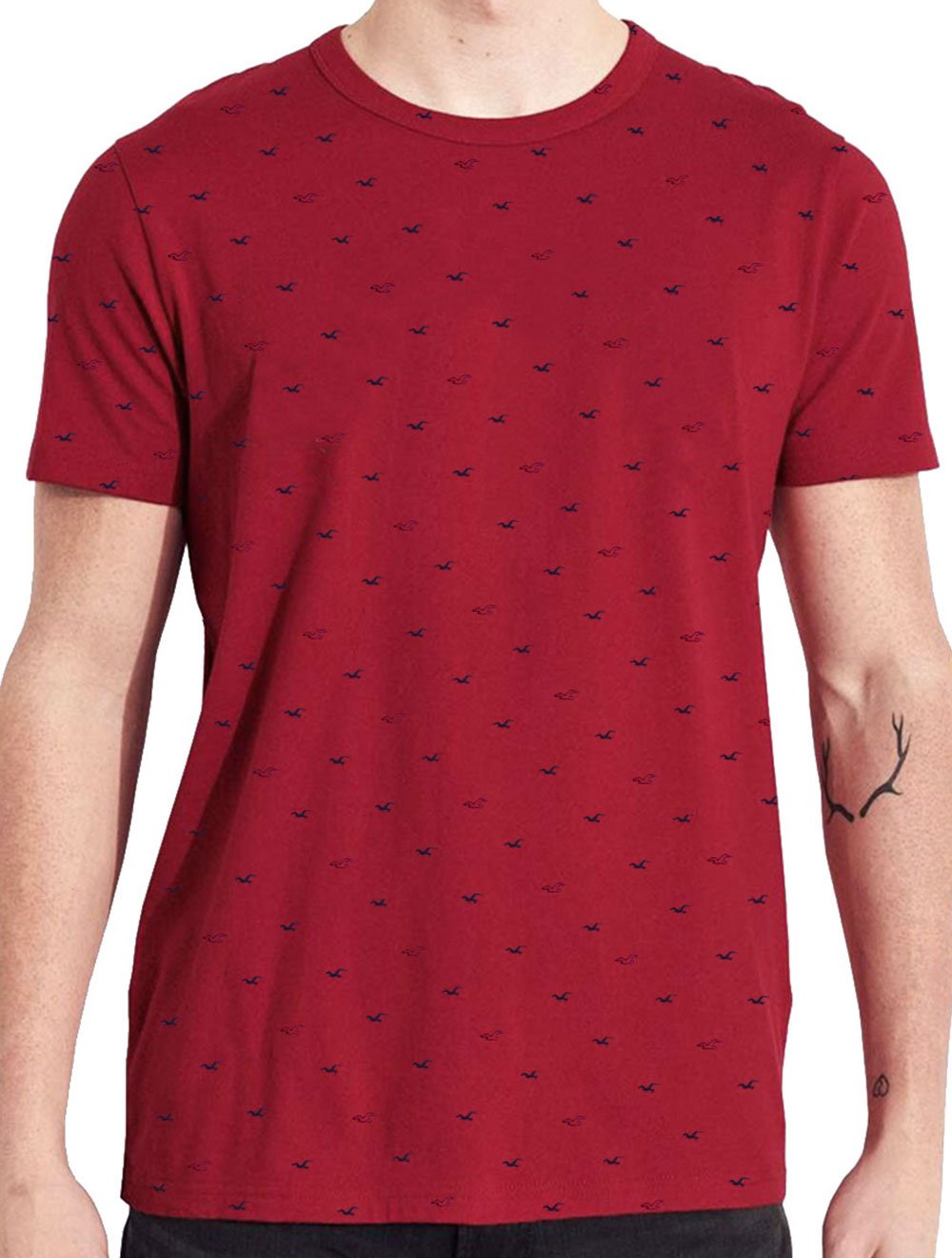 Camiseta Hollister Masculina Icon Print Graphic Vermelha