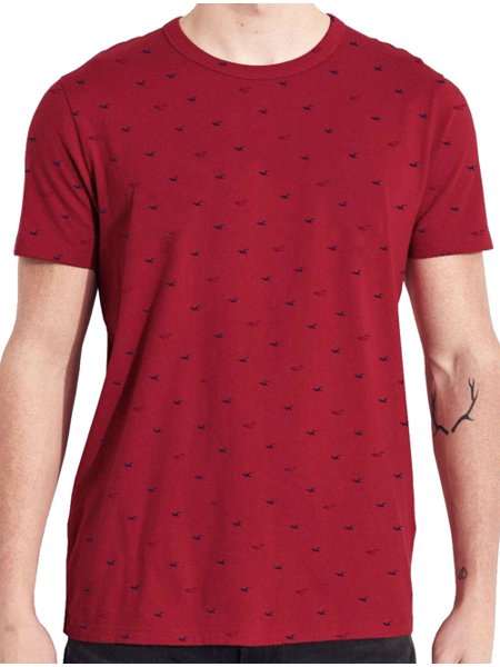Camiseta Hollister Masculina Icon Print Graphic Vermelha