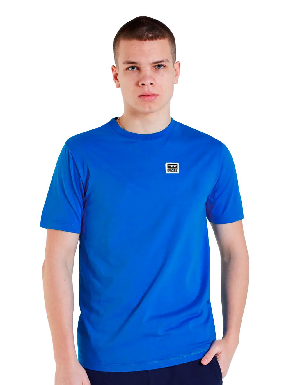 Camiseta Diesel Masculina T-Diegos-K30 Light Patch Azul Royal