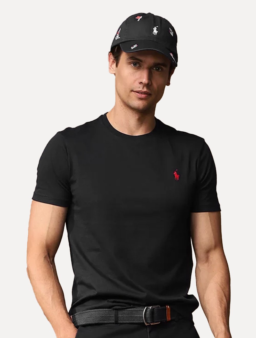 Camiseta Ralph Lauren Masculina Custom Slim Fit Preta