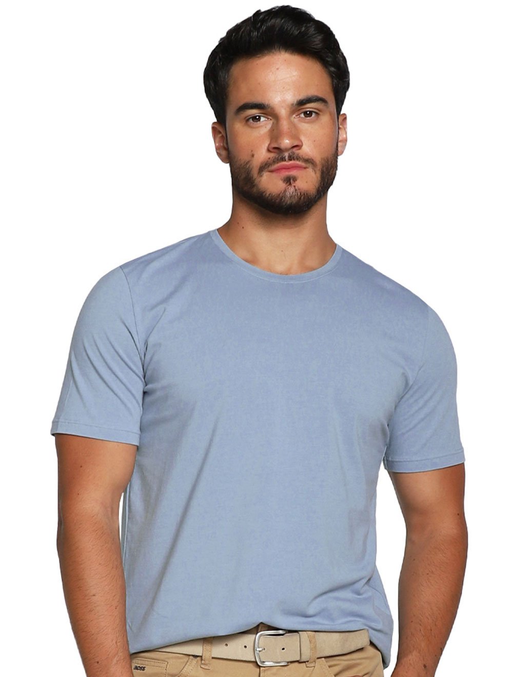 Camiseta Calvin Klein Swimwear Masculina C-Neck Shoulder Azul