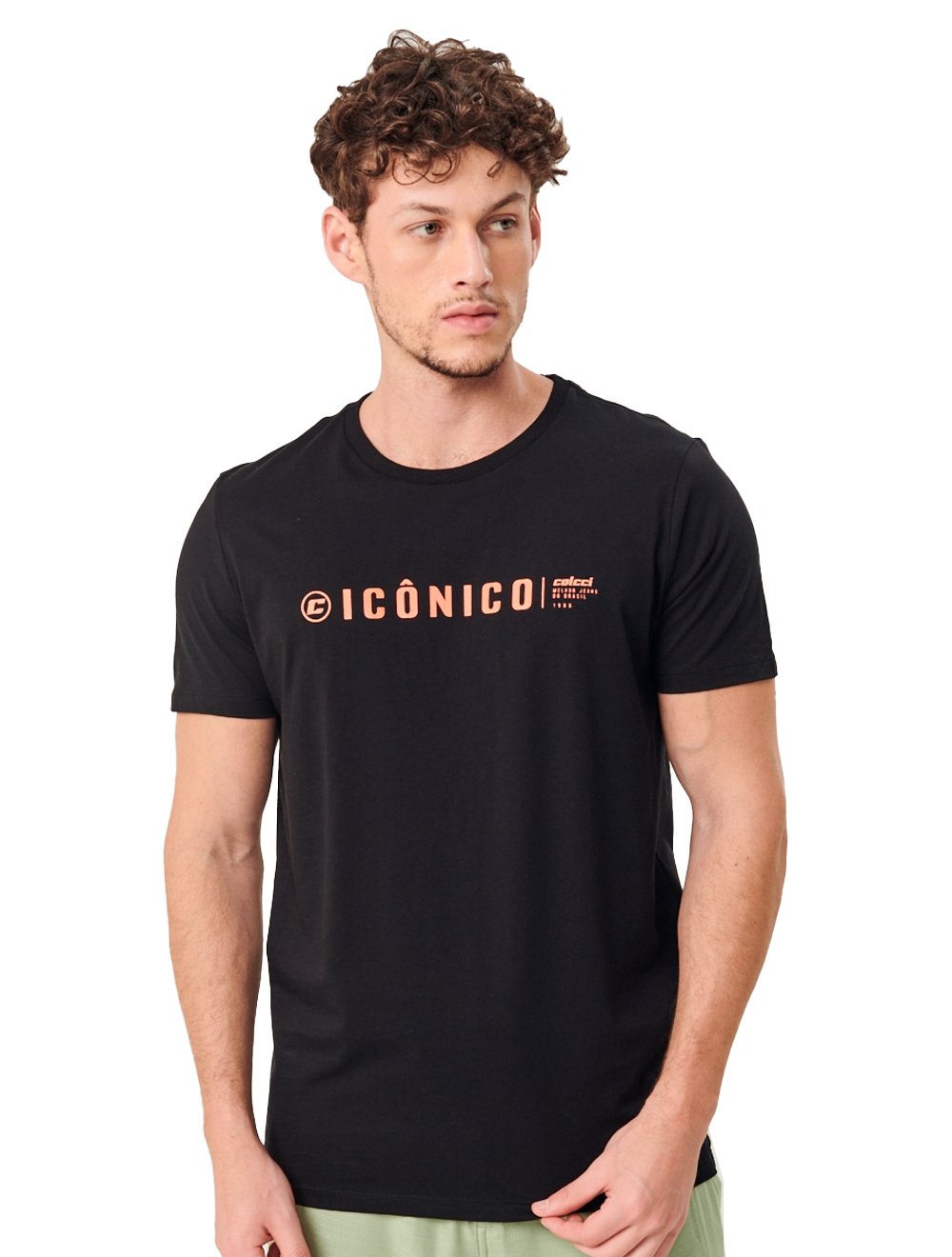 Camiseta Colcci Masculina Icônico Print Preta
