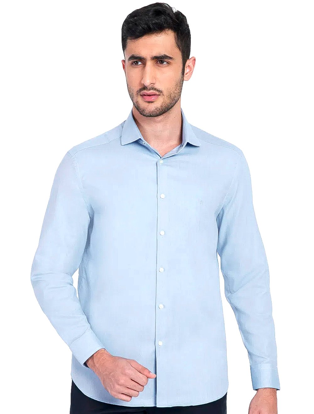 Camisa Aramis Masculina Regular Oxford Azul Claro Mescla