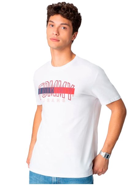 Camiseta Tommy Jeans Masculina Arc Flag Branca