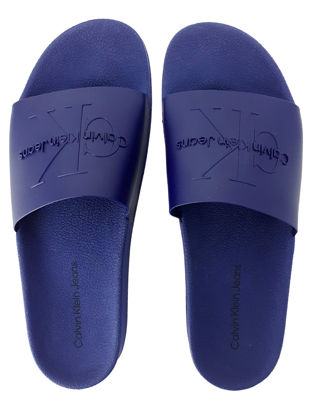 Chinelo Calvin Klein Jeans Slide Logo Issue Azul Marinho