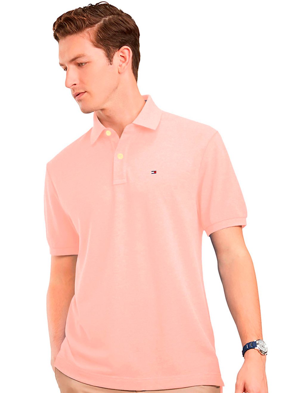 Polo Tommy Hilfiger Masculina Coupe Sur Ivy Tea Rose