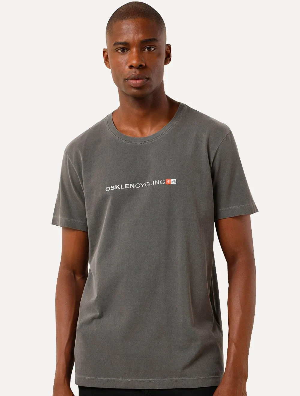 Camiseta Osklen Masculina Slim Stone Cycling Chumbo