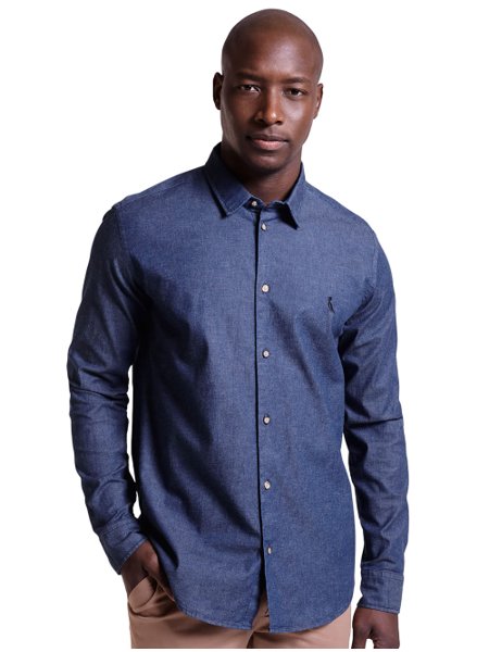 Camisa Social Jeans Claro Blusa Jeans Masculina Reserva Camisa