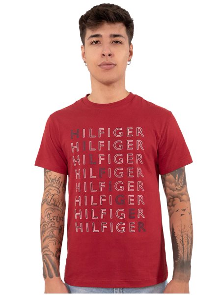 Camiseta Tommy Hilfiger Masculina Core Logo Tee Vermelha