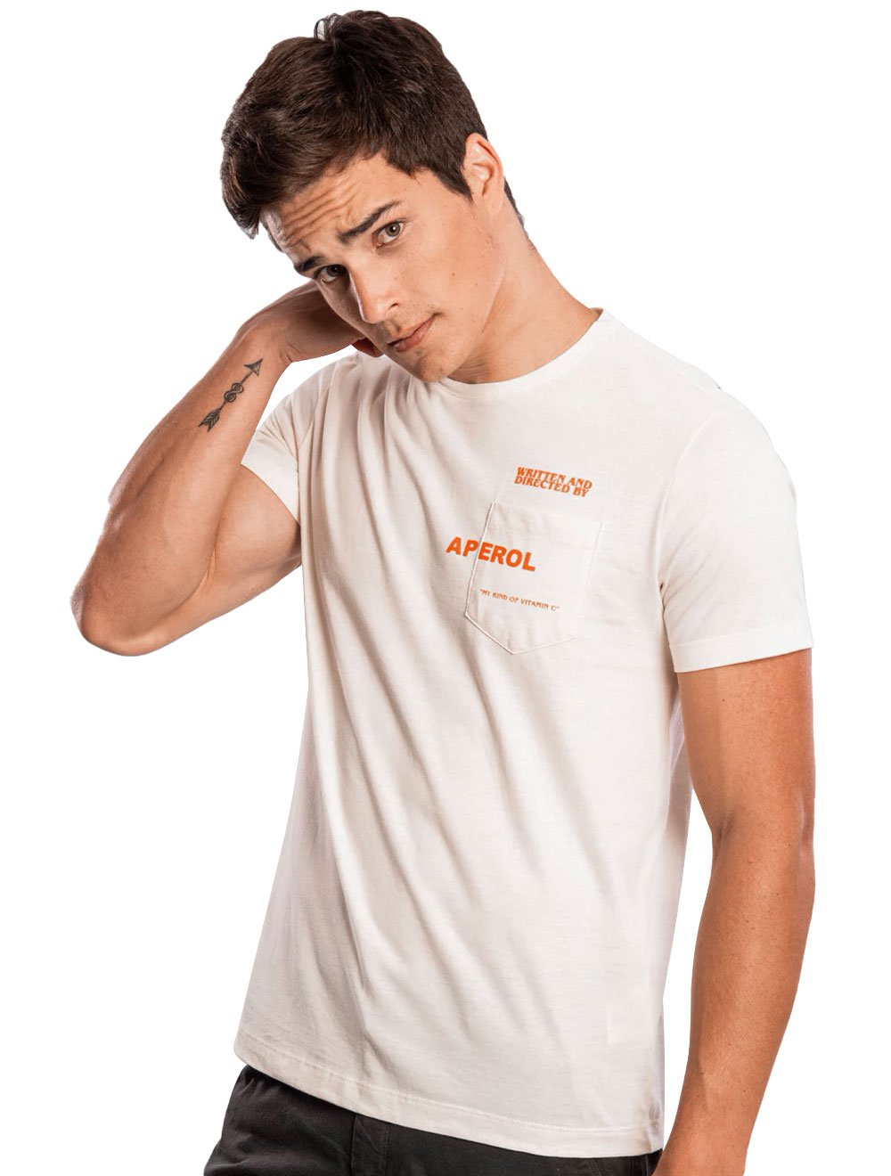 Camiseta Sergio K Masculina Pocket Directed By Aperol Off-White