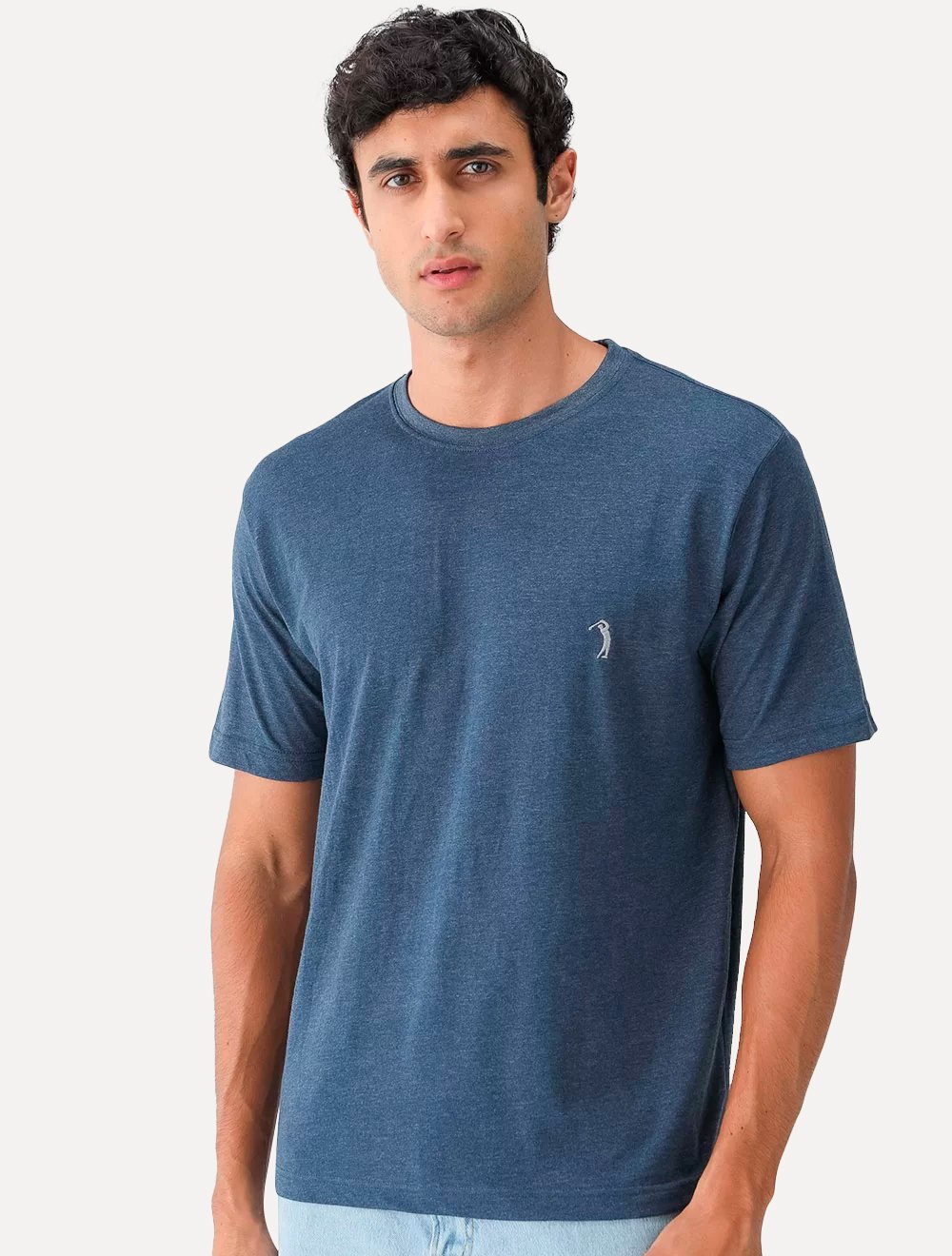 Camiseta Aleatory Masculina Grey Icon Azul Marinho Mescla