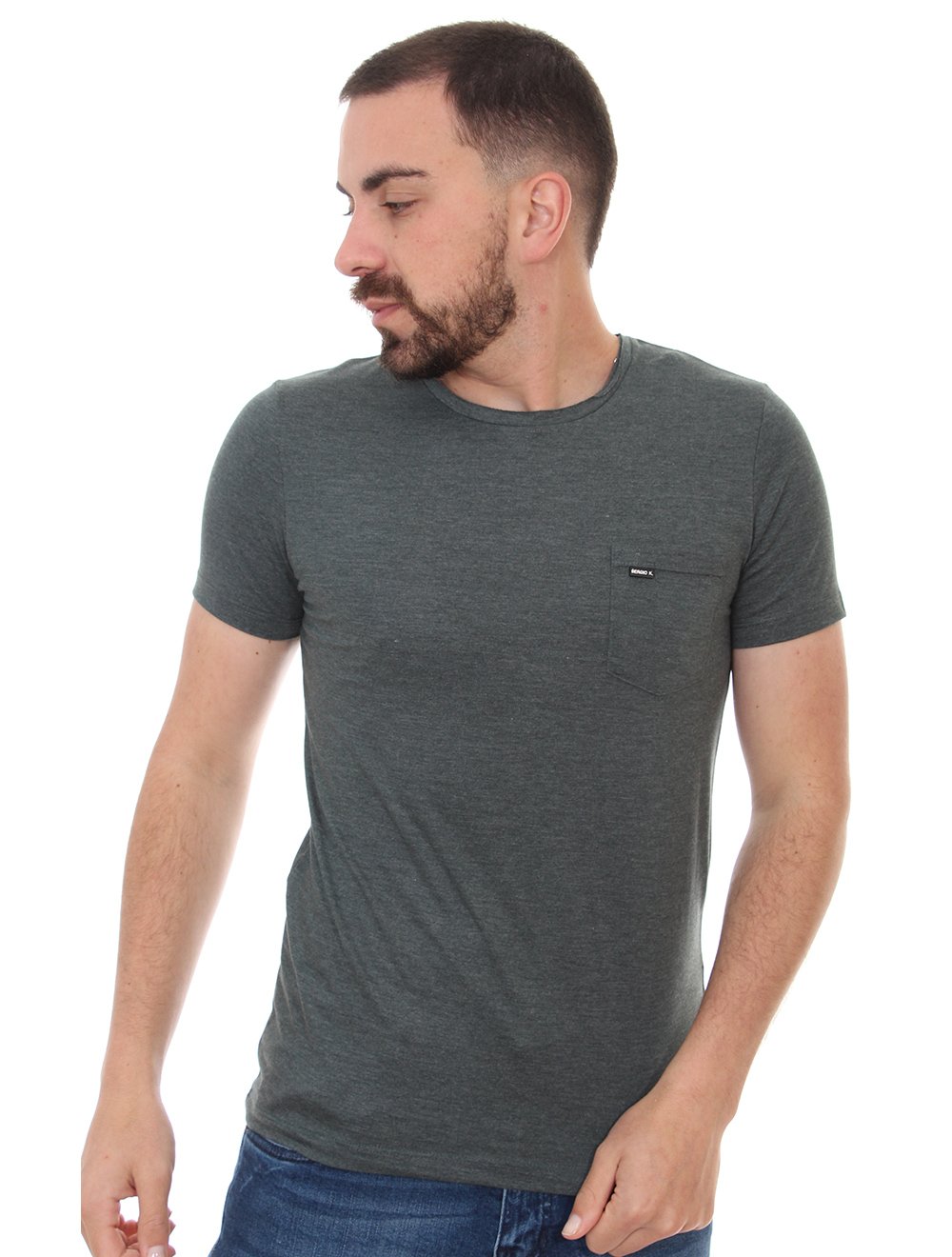 Camiseta Sergio K Masculina Back To Basics Pocket Verde Escuro