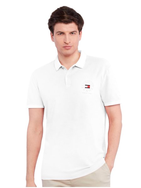 Polo Tommy Jeans Masculino Regular Timeless Circle Branca