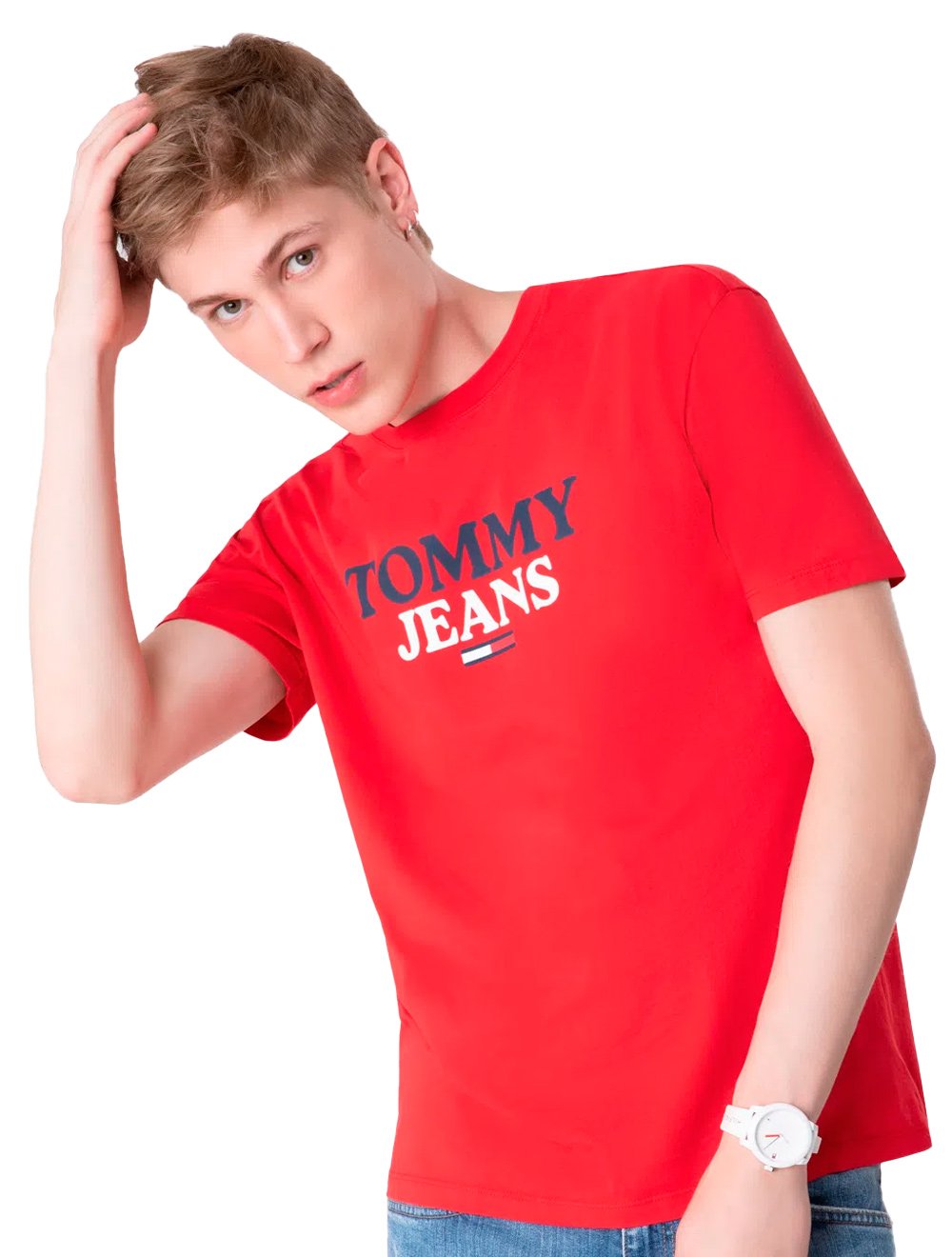 Camiseta Tommy Jeans Masculina Center Entry Graphic Vermelha
