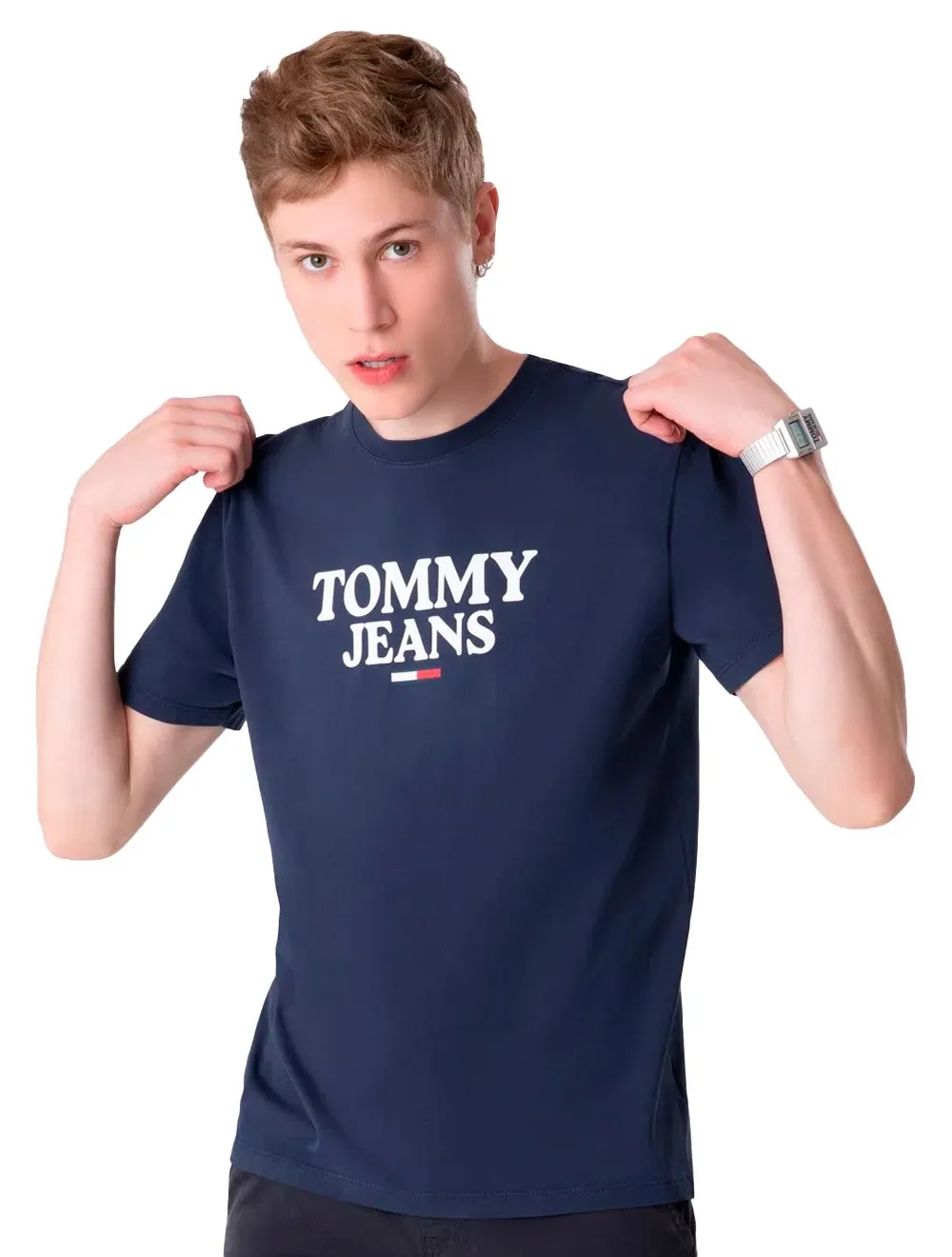 Camiseta Tommy Jeans Masculina Center Entry Graphic Azul Marinho