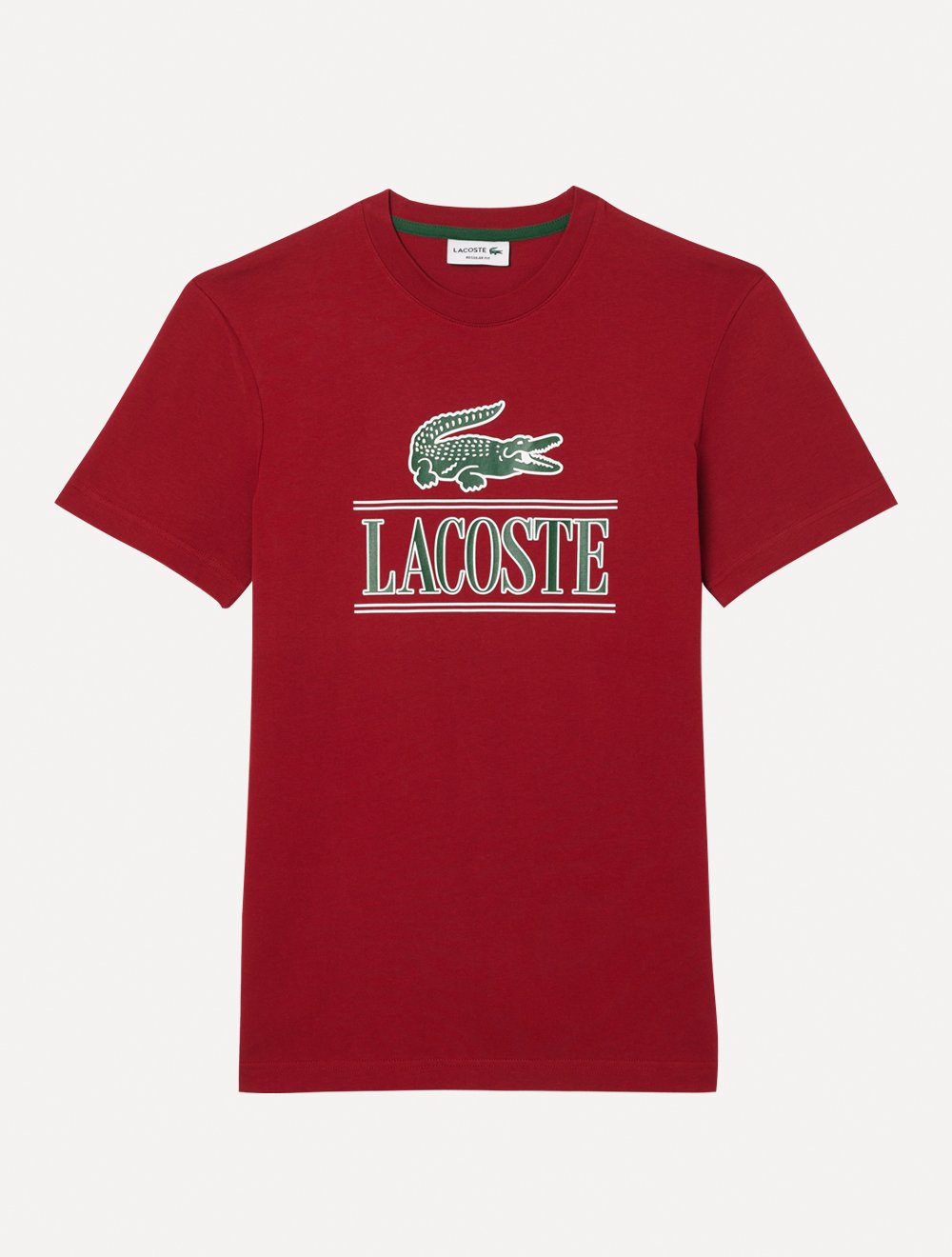 Camiseta Lacoste Masculina Heavy Cotton Jersey Vintage Bordô