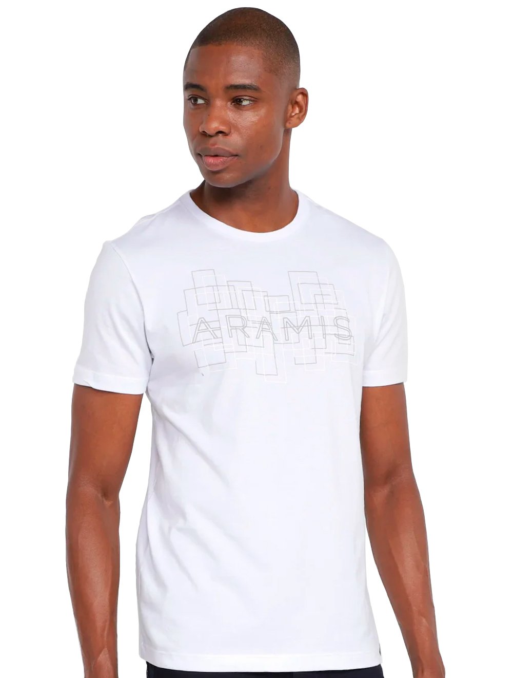 Camiseta Aramis Masculina Regular Geometric Relief Branca