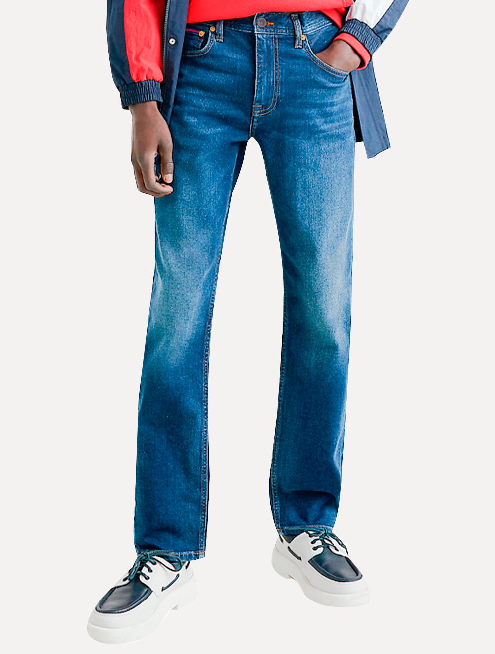 Calça Tommy Hilfiger Jeans Masculina Regular Fit Mercer Normal Rise Azul