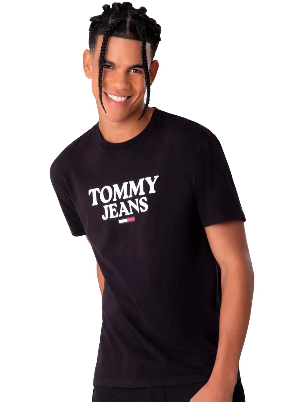 Camiseta Tommy Jeans Masculina Center Entry Graphic Preta