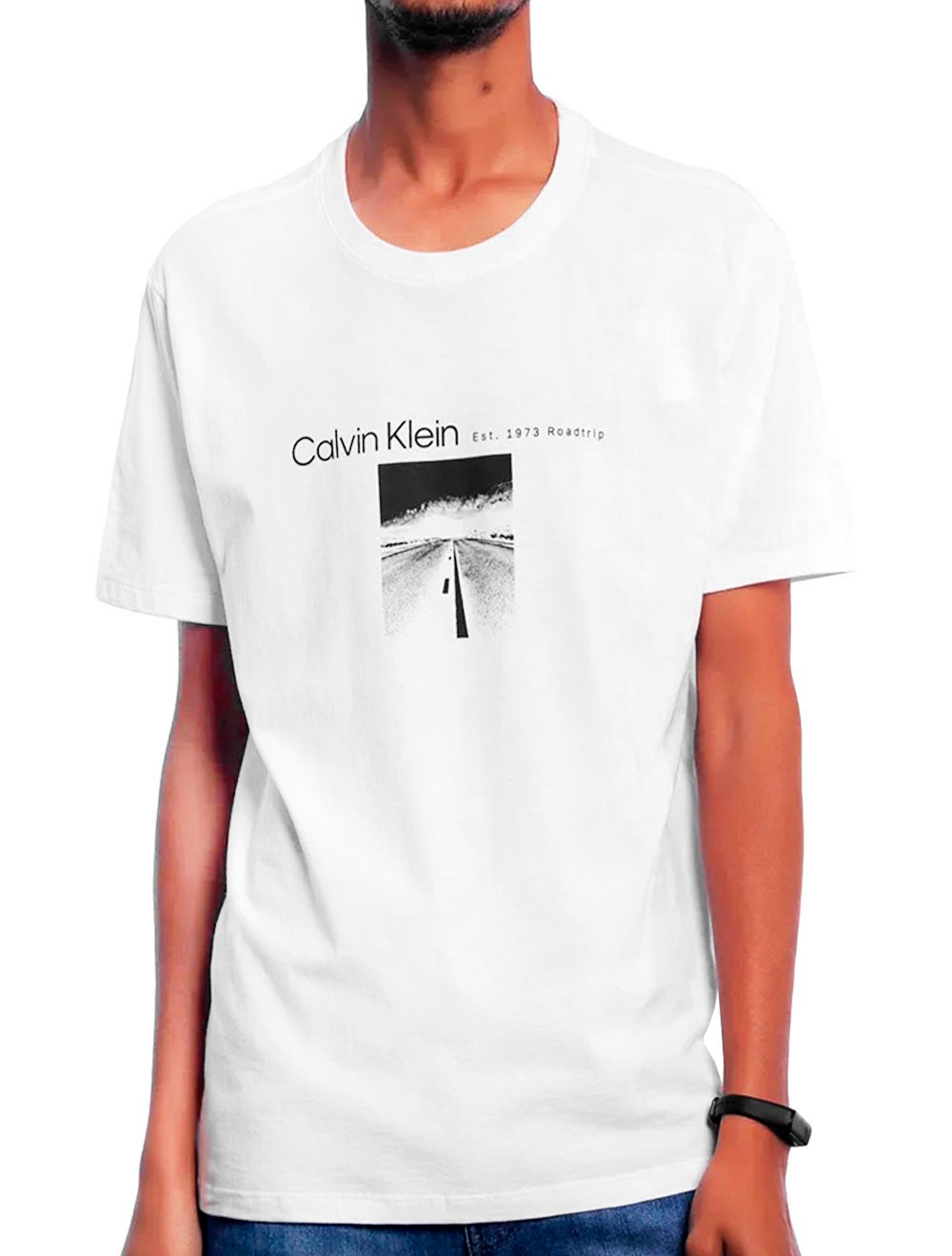 Camiseta Calvin Klein Masculina Est. 1973 Roadtrip Branca