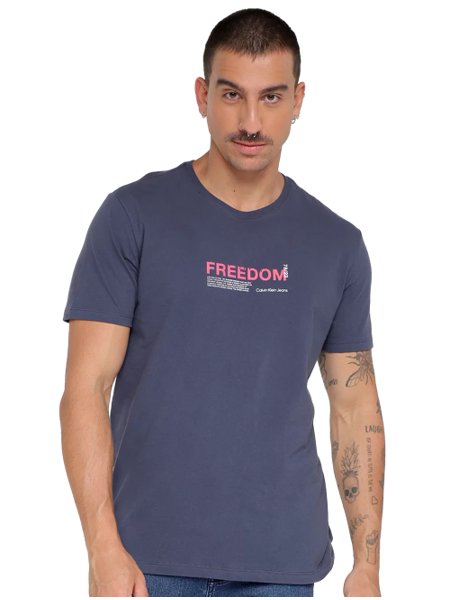 Camiseta Calvin Klein Jeans Shadow Points Azul Marinho