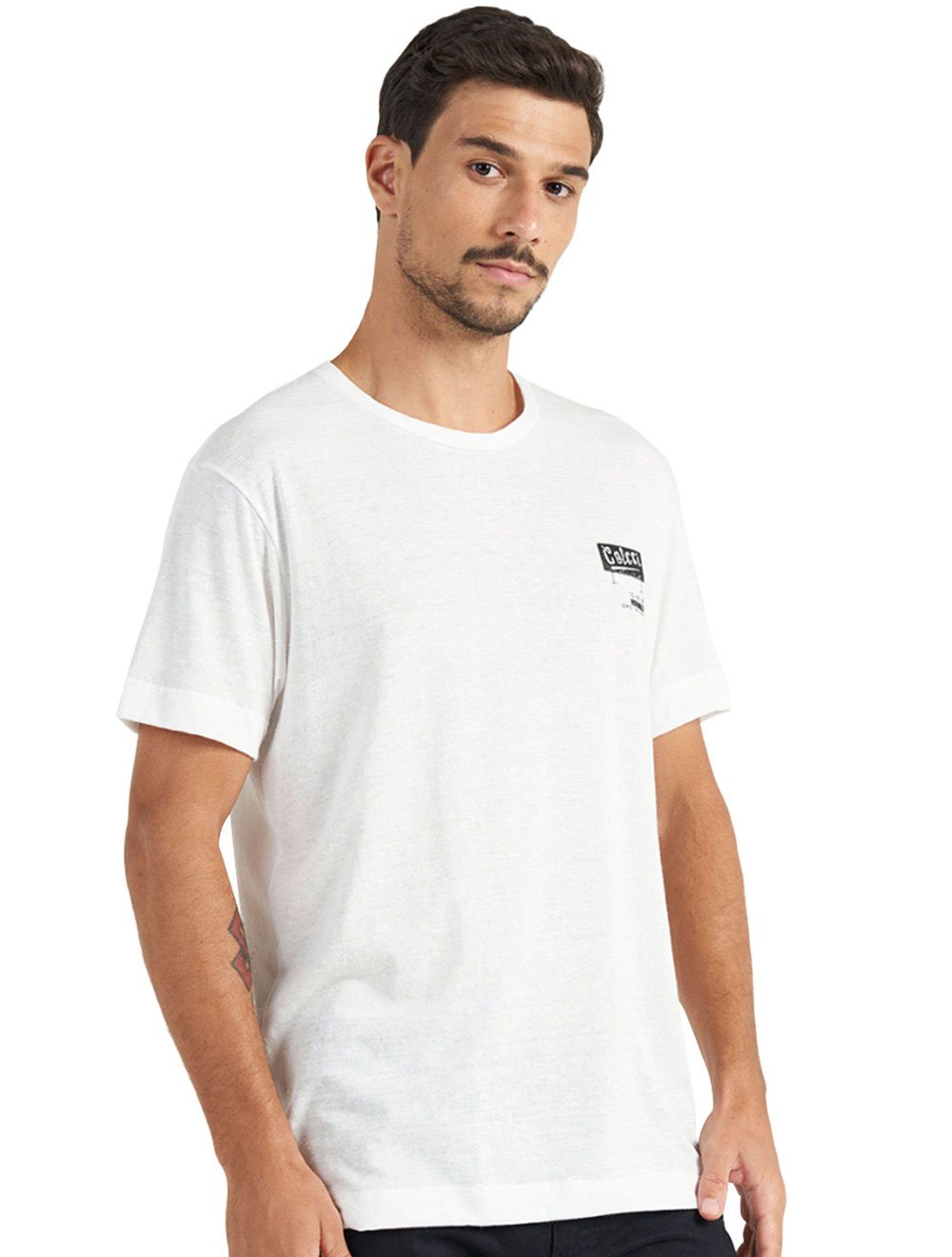Camiseta Colcci Masculina Regular Chill Time Off-White