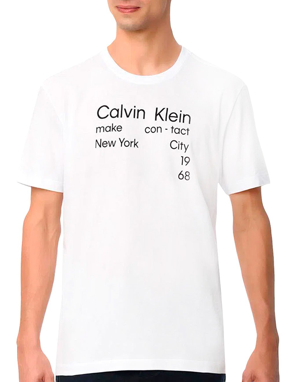 Camiseta Calvin Klein Masculina Make Contact New York Branca