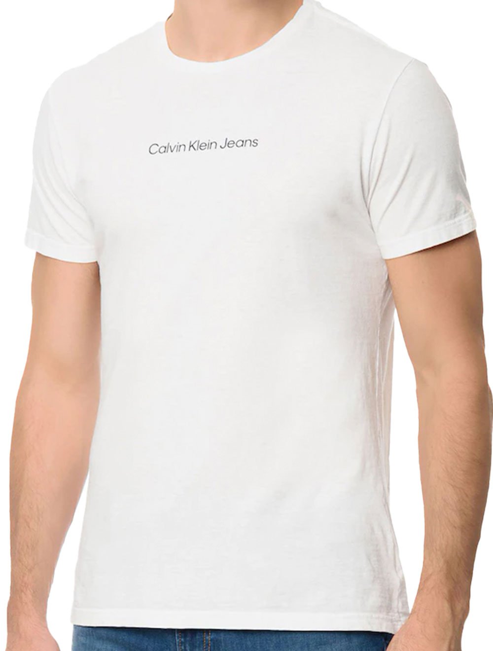 Camiseta Calvin Klein Jeans Masculina Institutional New Logo Branca