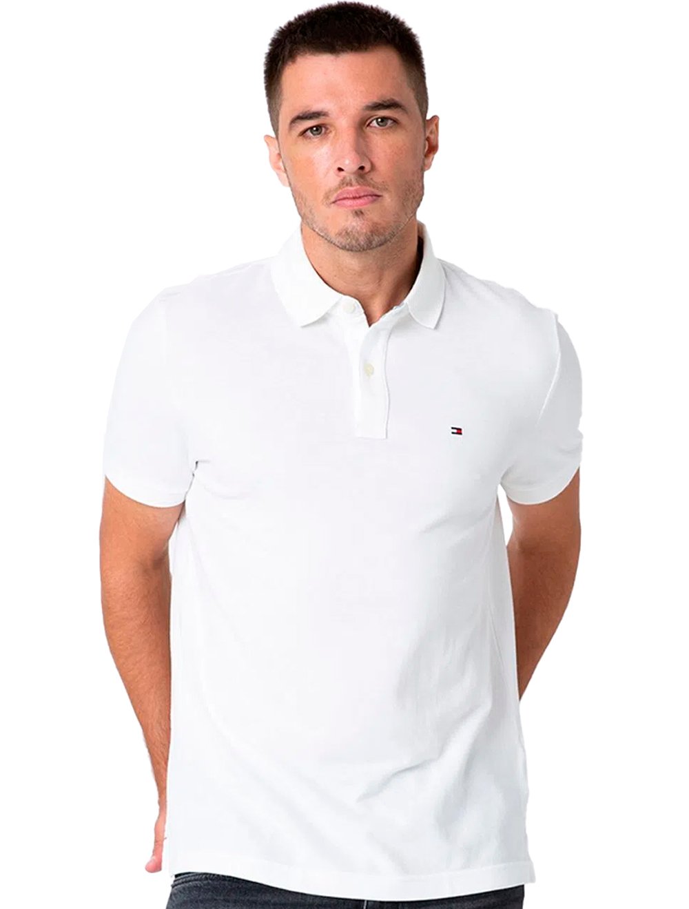 Polo Tommy Hilfiger Masculina Coupe Sur Ivy Branca
