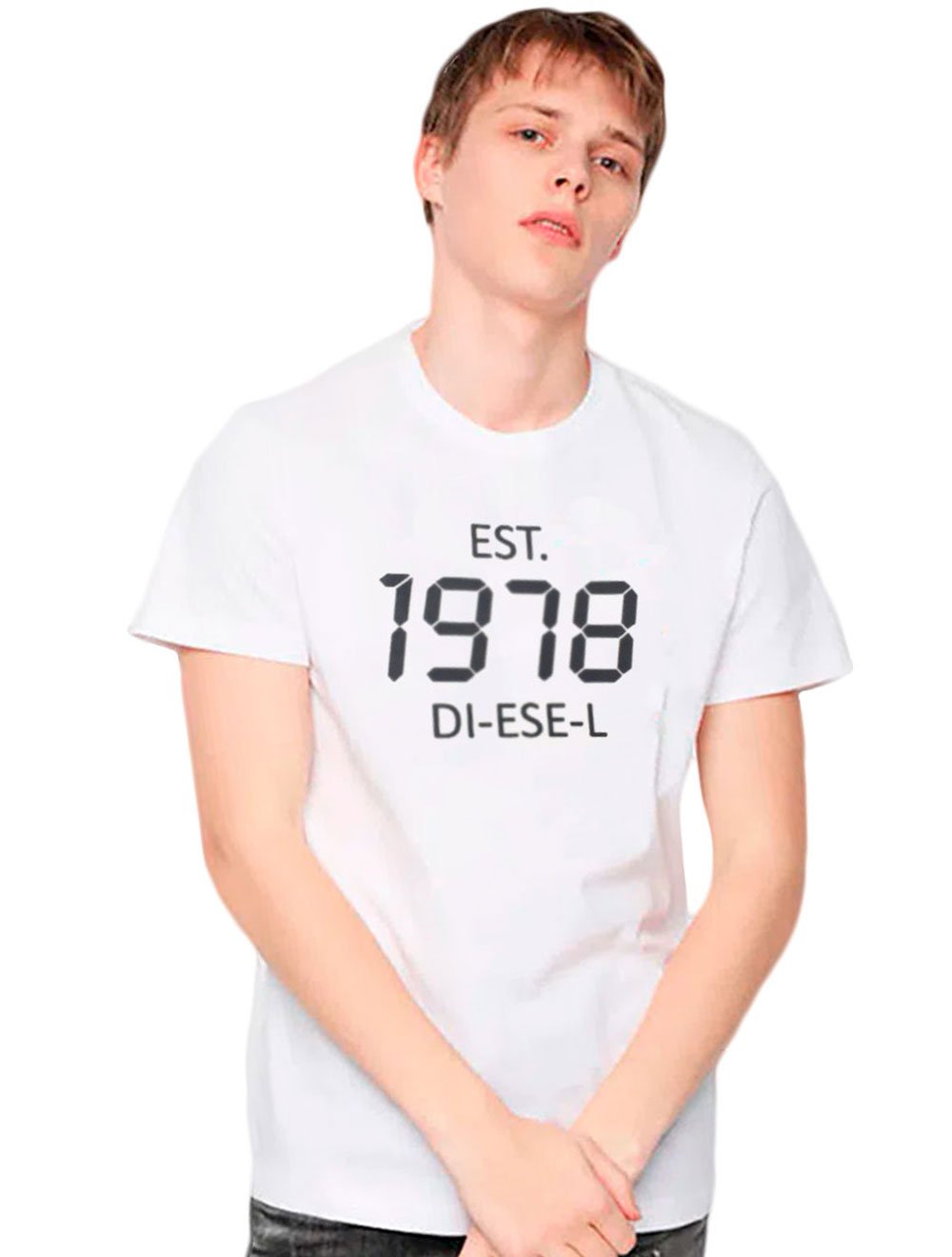 Camiseta Diesel Masculina T-Diegos-X-42 Branca