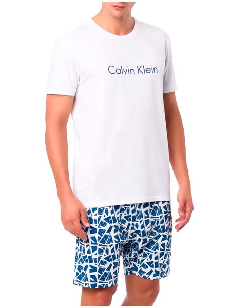 Pijama Calvin Klein Masculino Short CK One Slice Royal/Branco