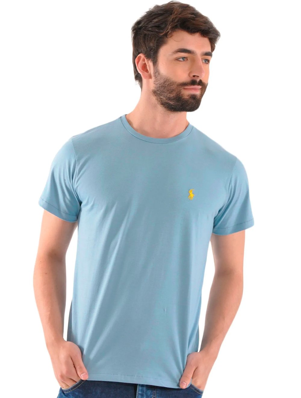 Camiseta Ralph Lauren Custom Fit Azul Claro