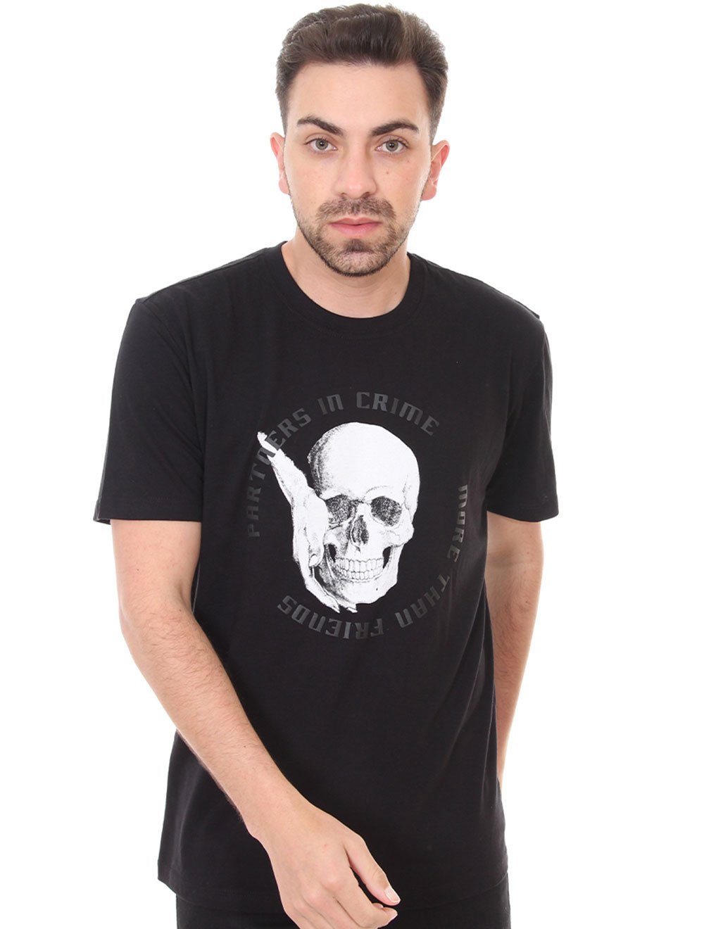 Camiseta John John Masculina Rg Partners Skull Preta