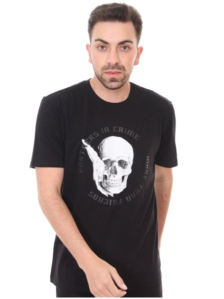 Camiseta John John Masculina Regular Fragment Skull 006 Grafite