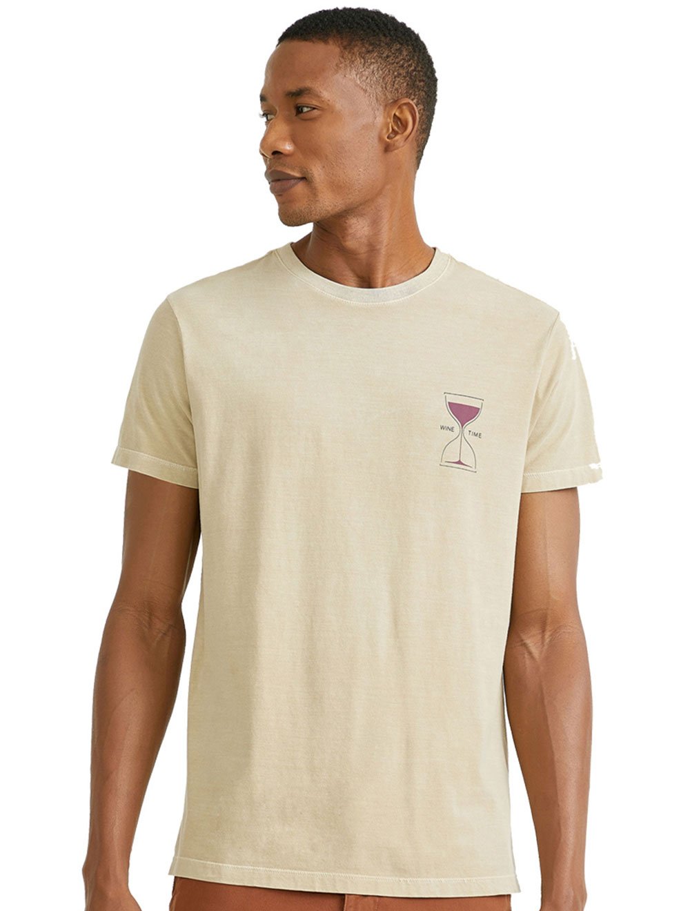 Camiseta Foxton Masculina Wine Time Safari Cáqui