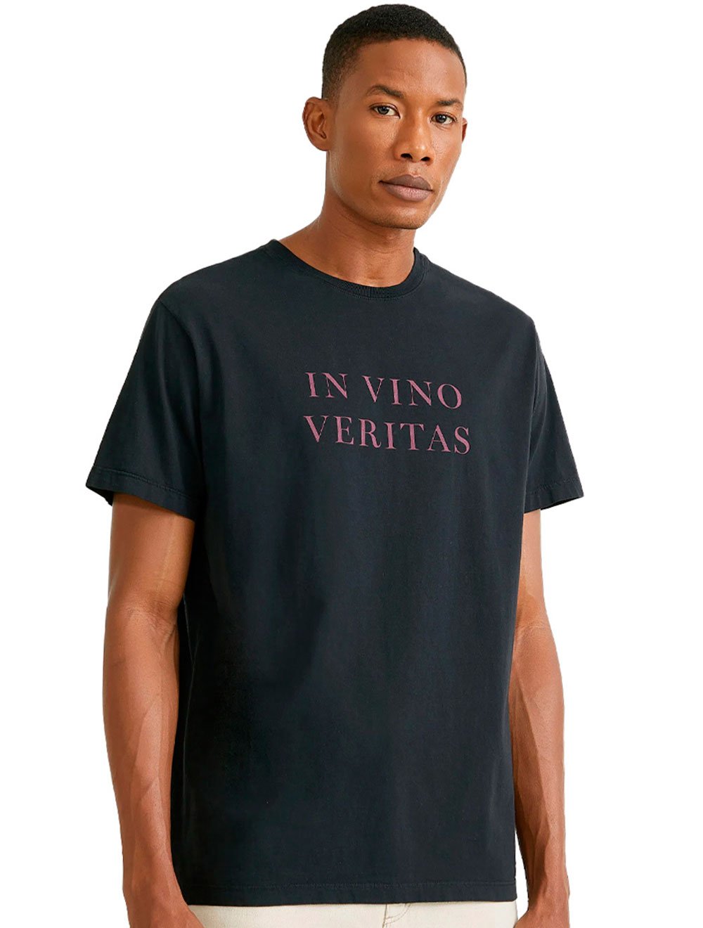Camiseta Foxton Masculina In Vino Veritas Preta