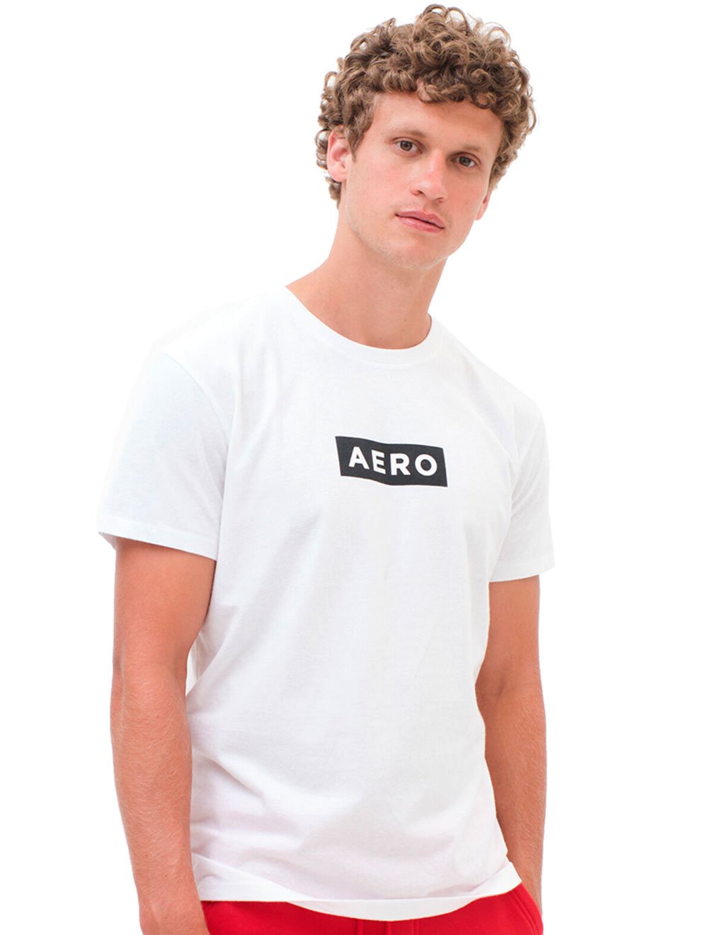 Camiseta Com Inscrições- Laranja Claro & Branca- Aeropostale