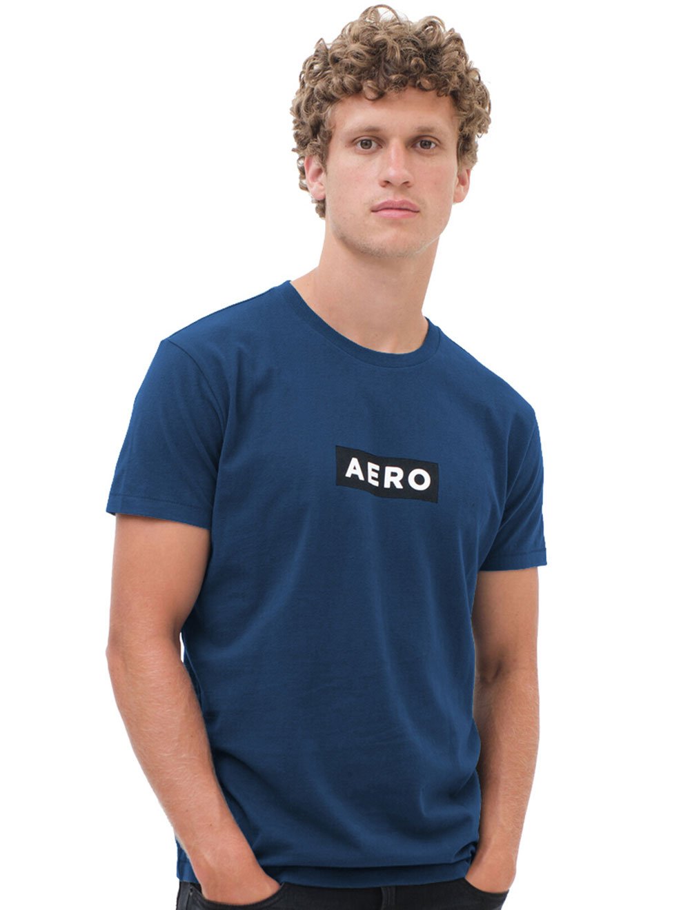 Camiseta Aeropostale Masculina Aero Block Azul