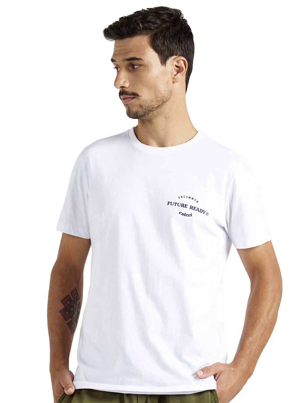 Camiseta Colcci Masculina Slim Future Ready Branca