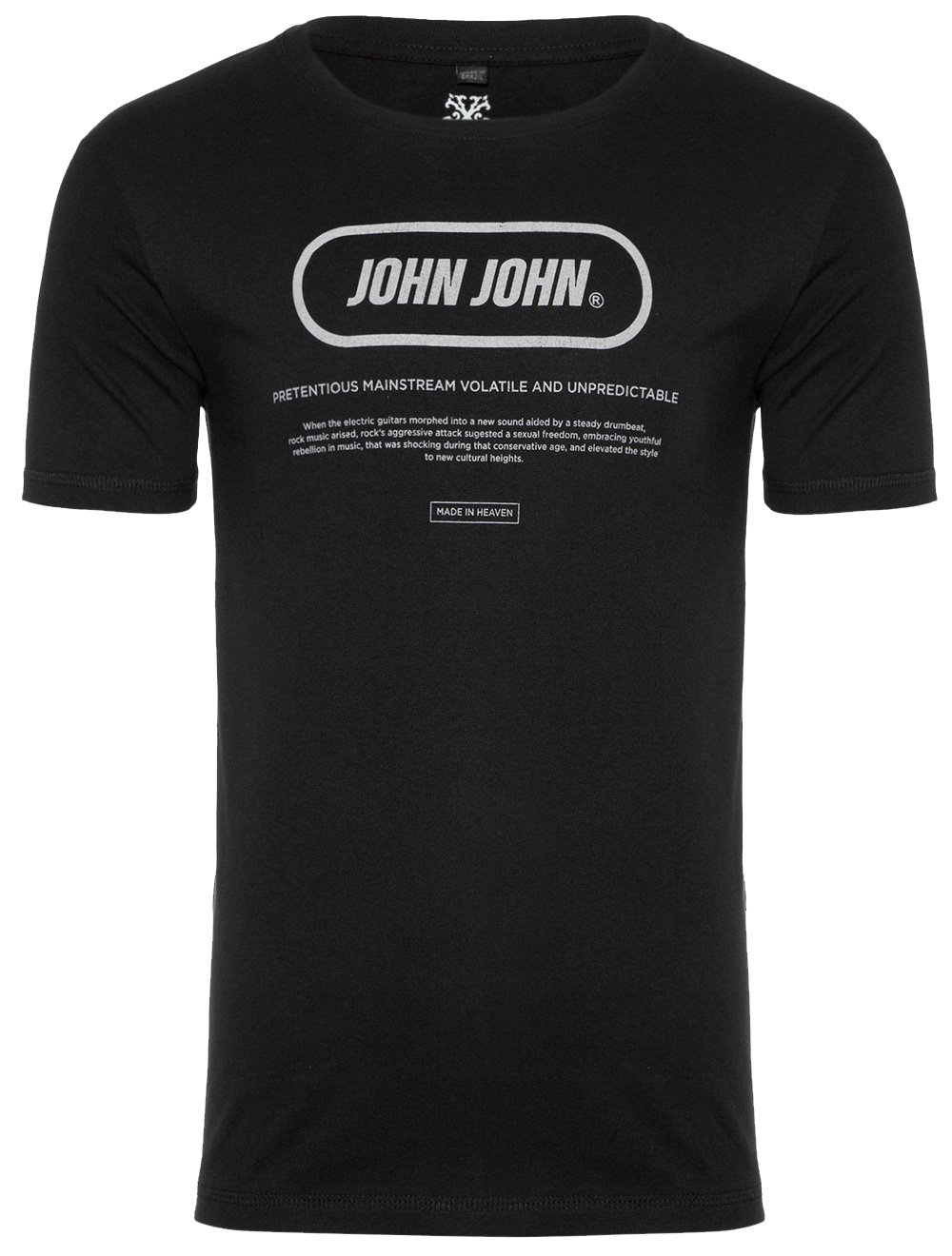 Camiseta John John Masculina Regular Rough Logo Preta