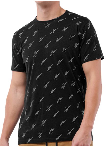 Camiseta Hollister Masculina Signature Graphic Logo Preta